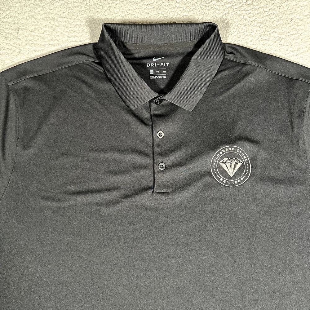 Nike Shirt Mens XXL Black Golf Polo Performance Stretch Dri-Fit Casual Preppyโ